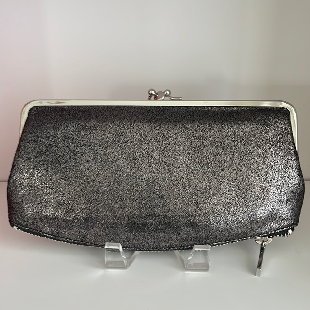 Hobo Mavis Metallic Silver Frame Clutch Wallet - Women Bags
